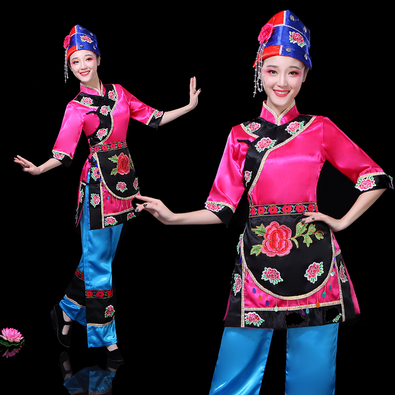 羌族舞蹈服民族服装女装少数民族土家苗族瑶族彝族成人舞台演出服